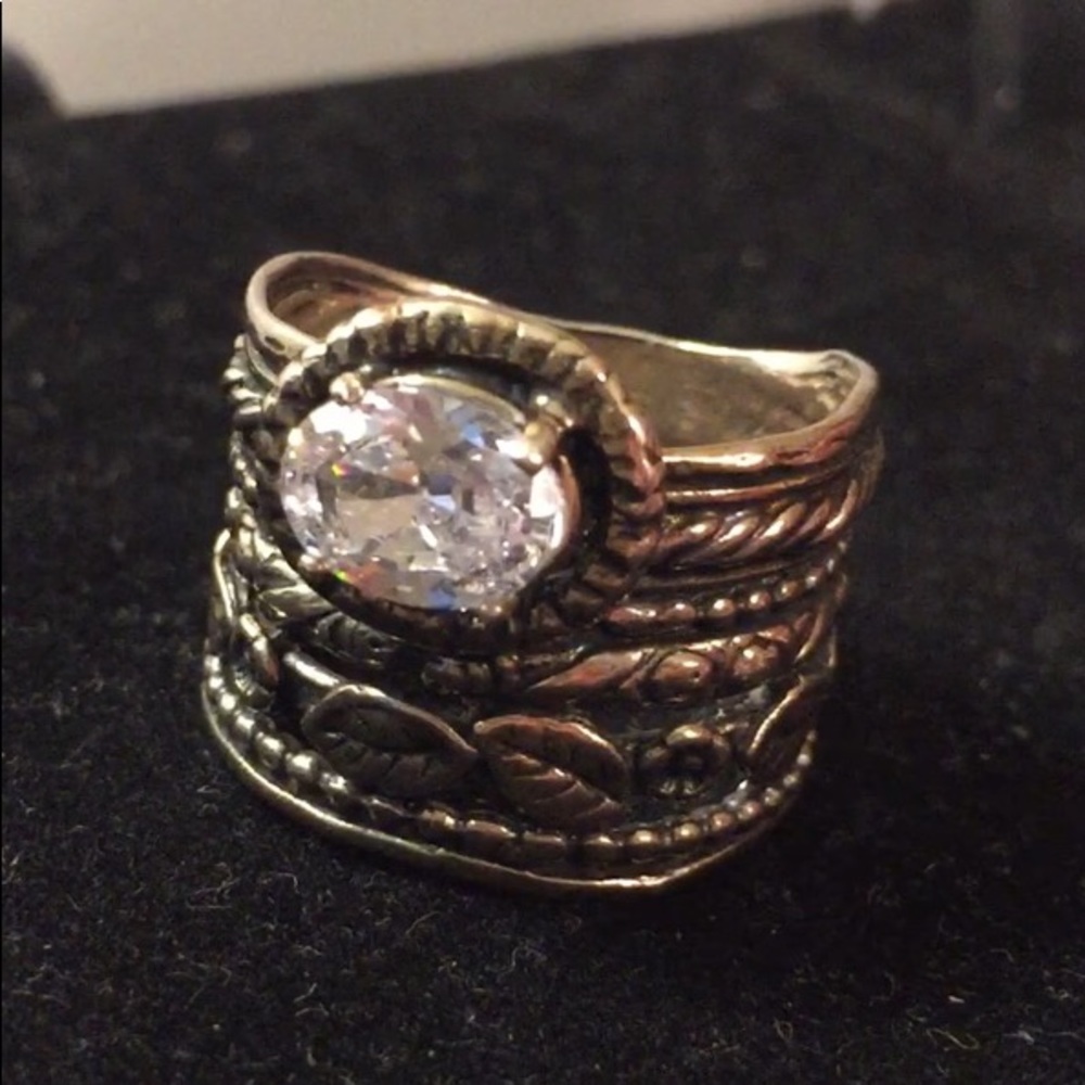 Gorgeous Stacked 925 CZ Ring Size 8 Israel